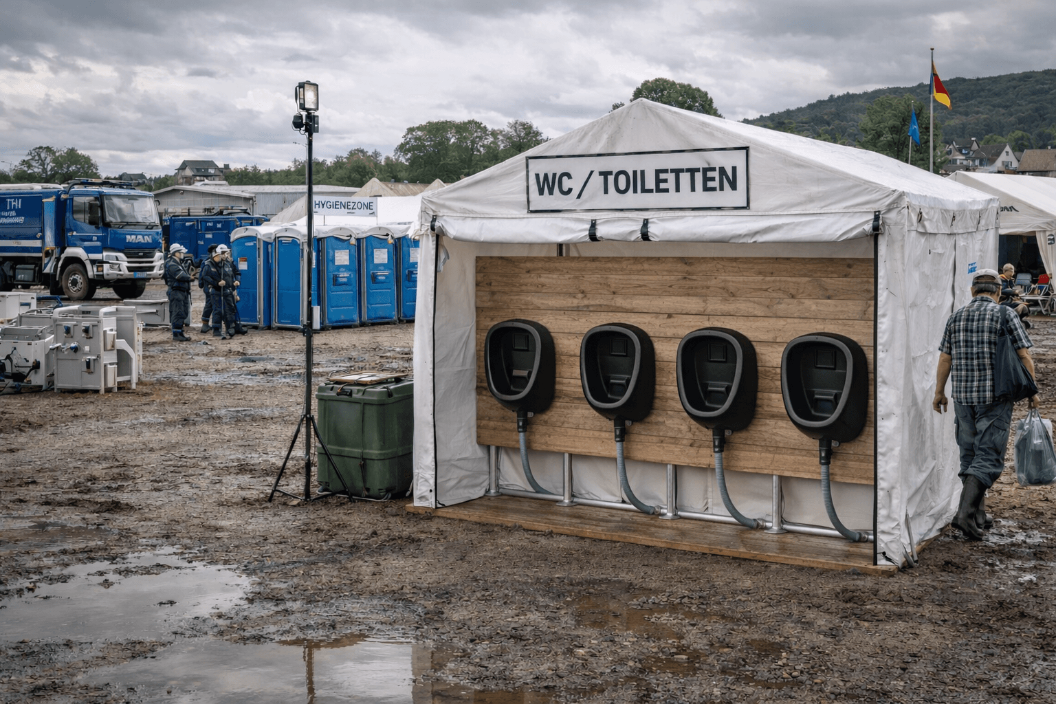 Piszoárok vészhelyzetekhez és segélytáborok higiéniájához