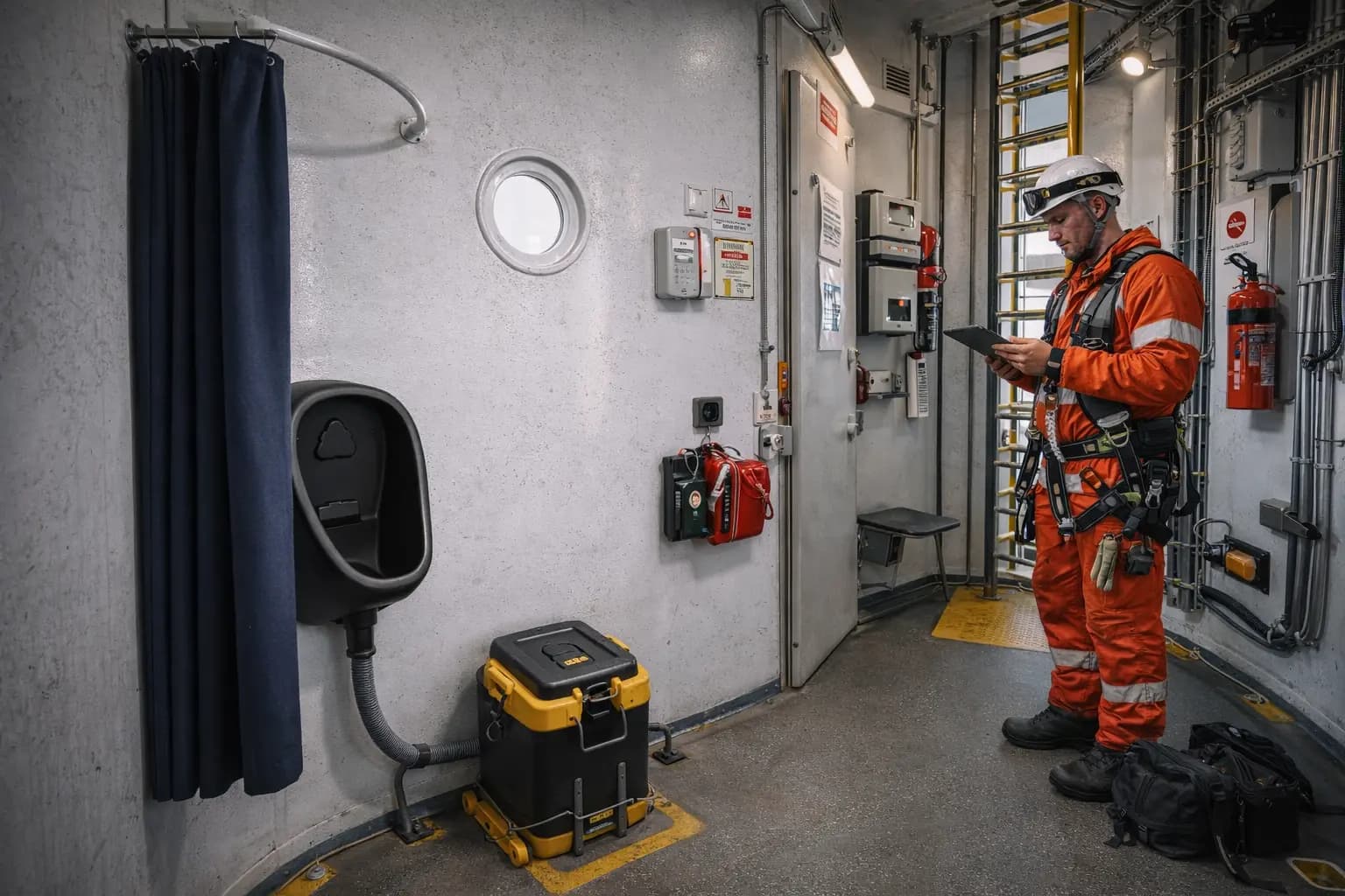 Pisoáry pro mobilní toalety na offshore platformách a lodích